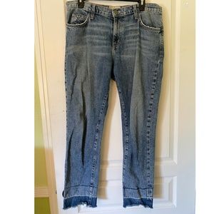 Current/Elliott boyfriend jeans with fringed hem